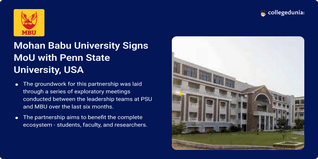 Mohan Babu University Signs MoU with Penn State University, USA to Foster Academic Collaboration and Research Excellence; Check Details Here